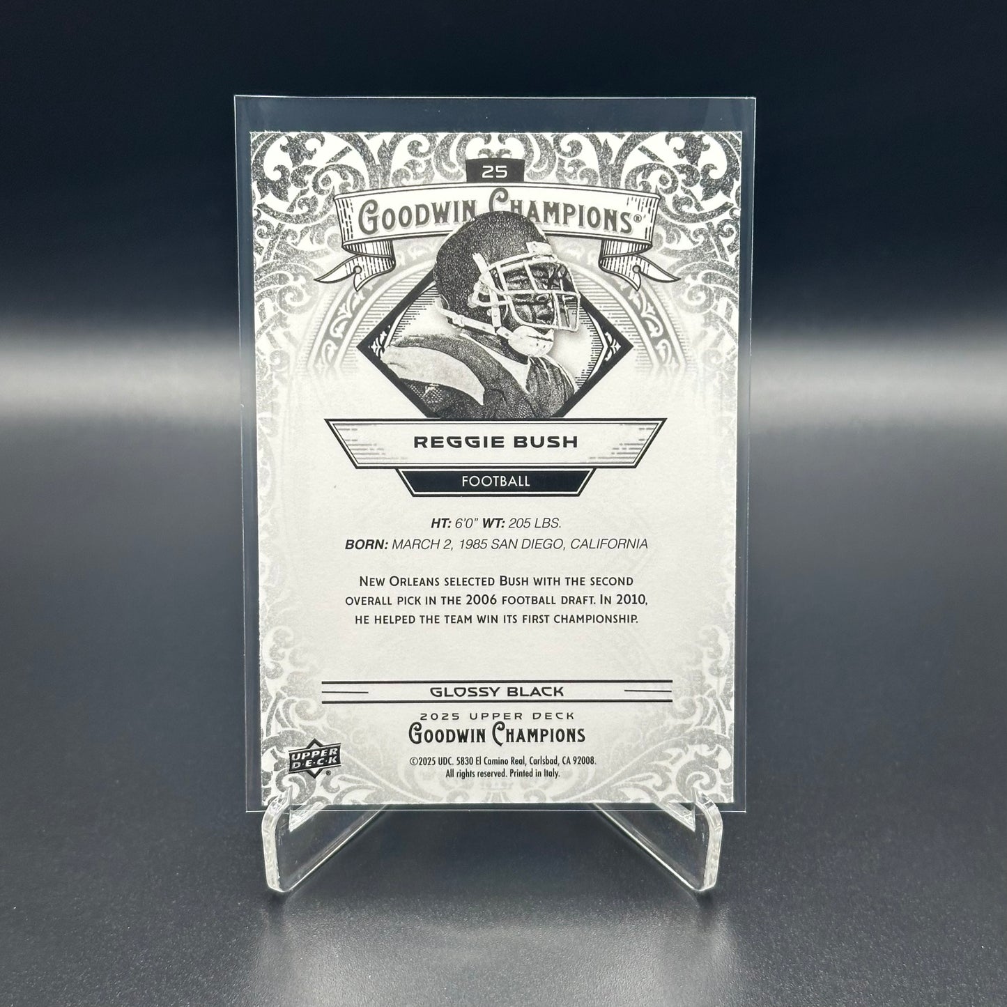 2025 Upper Deck Goodwin Champions REGGIE BUSH #25 Glossy Black