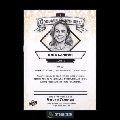 2025 Upper Deck Goodwin Champions BRIE LARSON #7 Actress