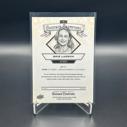 2025 Upper Deck Goodwin Champions BRIE LARSON #7 Actress