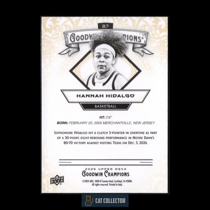 2025 Upper Deck Goodwin Champions HANNAH HIDALGO #87