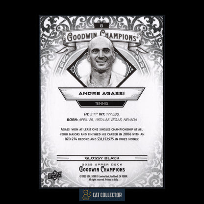 2025 Upper Deck Goodwin Champions ANDRE AGASSI #8 Tennis Glossy Black