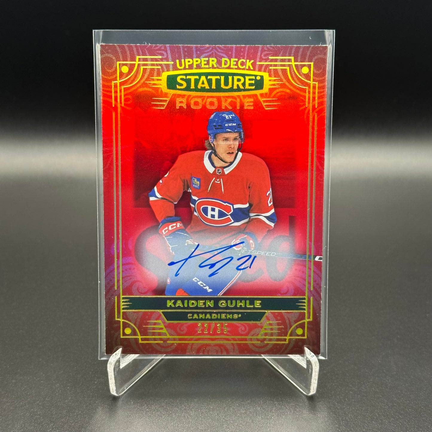 2022-23 Upper Deck Stature KAIDEN GUHLE #139 Rookie Auto Red /35