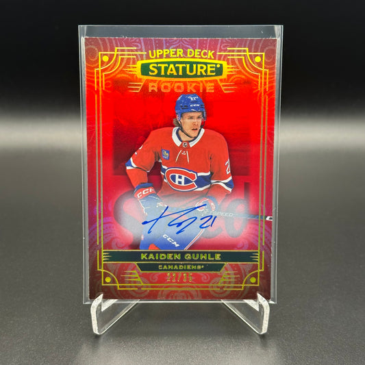 2022-23 Upper Deck Stature KAIDEN GUHLE #139 Rookie Auto Red /35