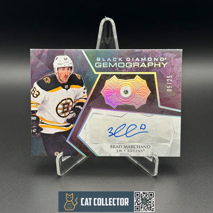 2020-21 UD Black Diamond BRAD MARCHAND #G-BM Gemography /25 Auto
