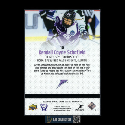 2024-25 UD PWHL Game Dated Moments KENDALL COYNE SCHOFIELD #16 ONLINE EXCUSIVE!