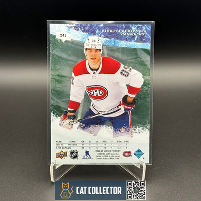 2022-23 UD Ice JURAJ SLAFKOVSKY #248 Premieres Green Parallel Rookie RC /599
