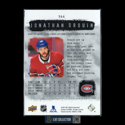 2020-21 UD SP Authentic JONATHAN DROUIN #R44 2000-01 Retro - Montreal Canadiens