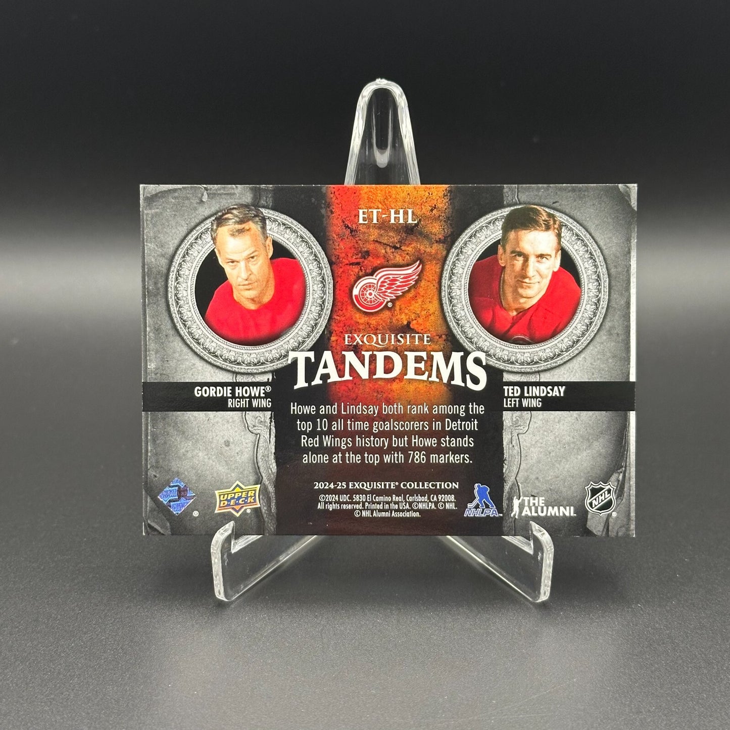 2024-25 UD Exquisite GORDIE HOWE/TED LINDSAY #ET-HL Tandems Silver Spectrum /25