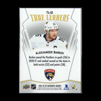 2021-22 UD SP Authentic ALEKSANDER BARKOV #TL-10 True Leaders - Florida Panthers