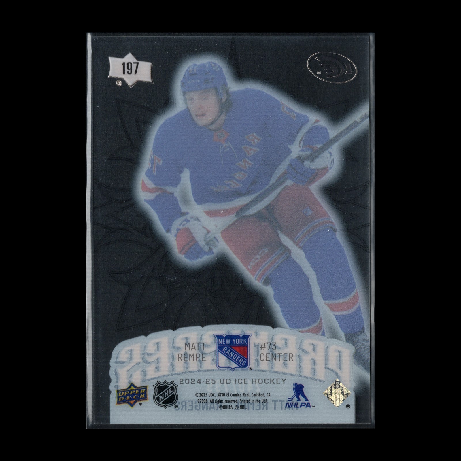 2024-25 UD Ice MATT REMPE #197 Premieres Rookie RC /799 - New York Rangers