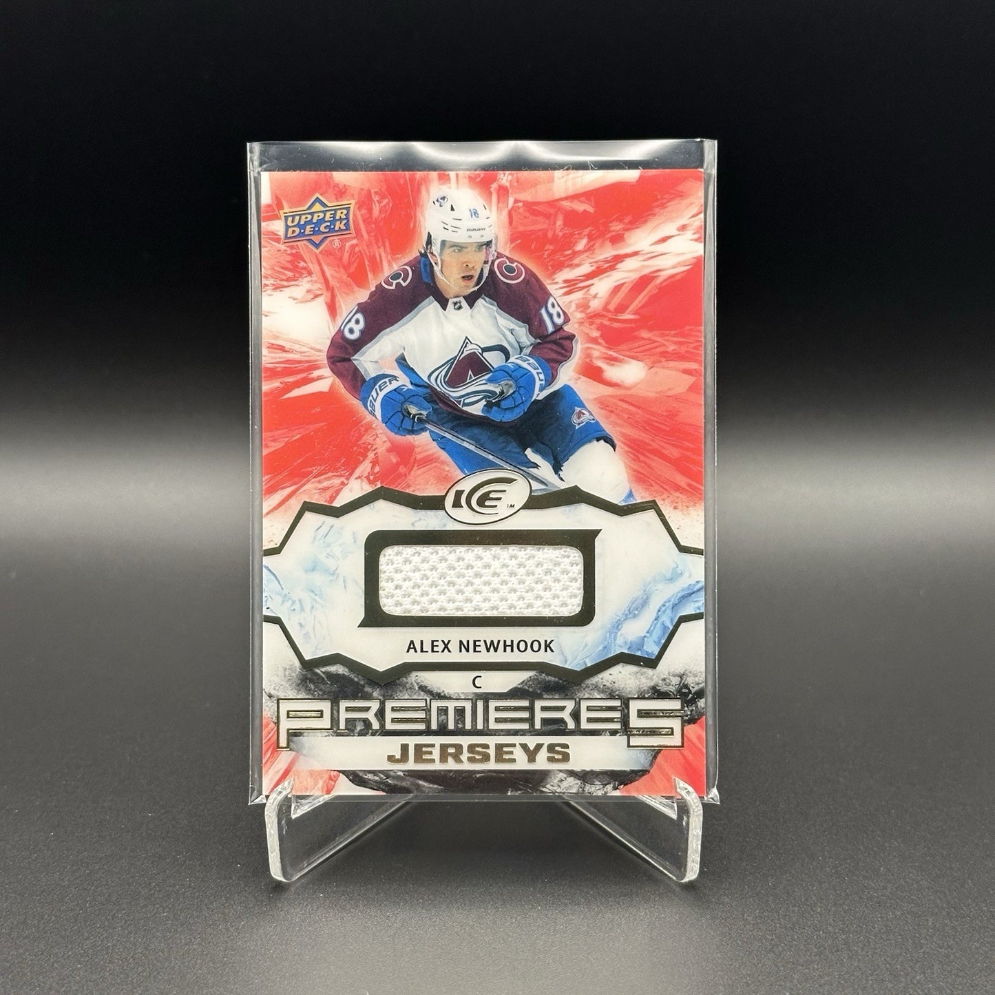 2021-22 UD Ice ALEX NEWHOOK #IPA-AN Premieres Jersey Rookie RC