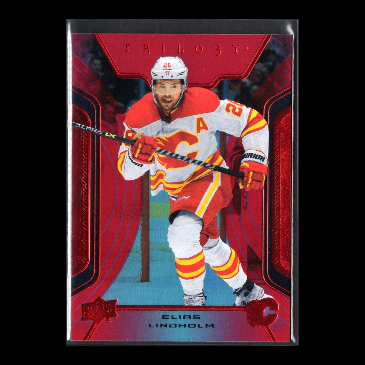 2023-24 UD Trilogy ELIAS LINDHOLM #15 Red /249 - Calgary Flames