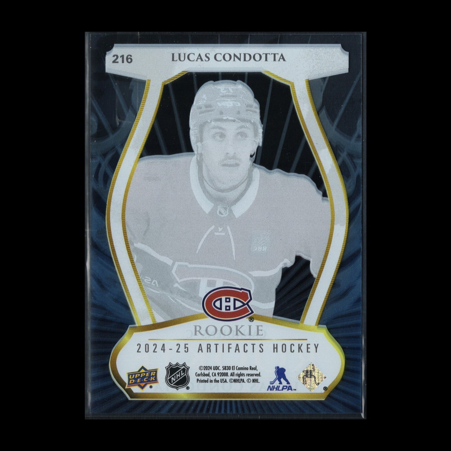2024-25 UD Artifacts LUCAS CONDOTTA #216 2023-24 Clear Cut Rookies RC
