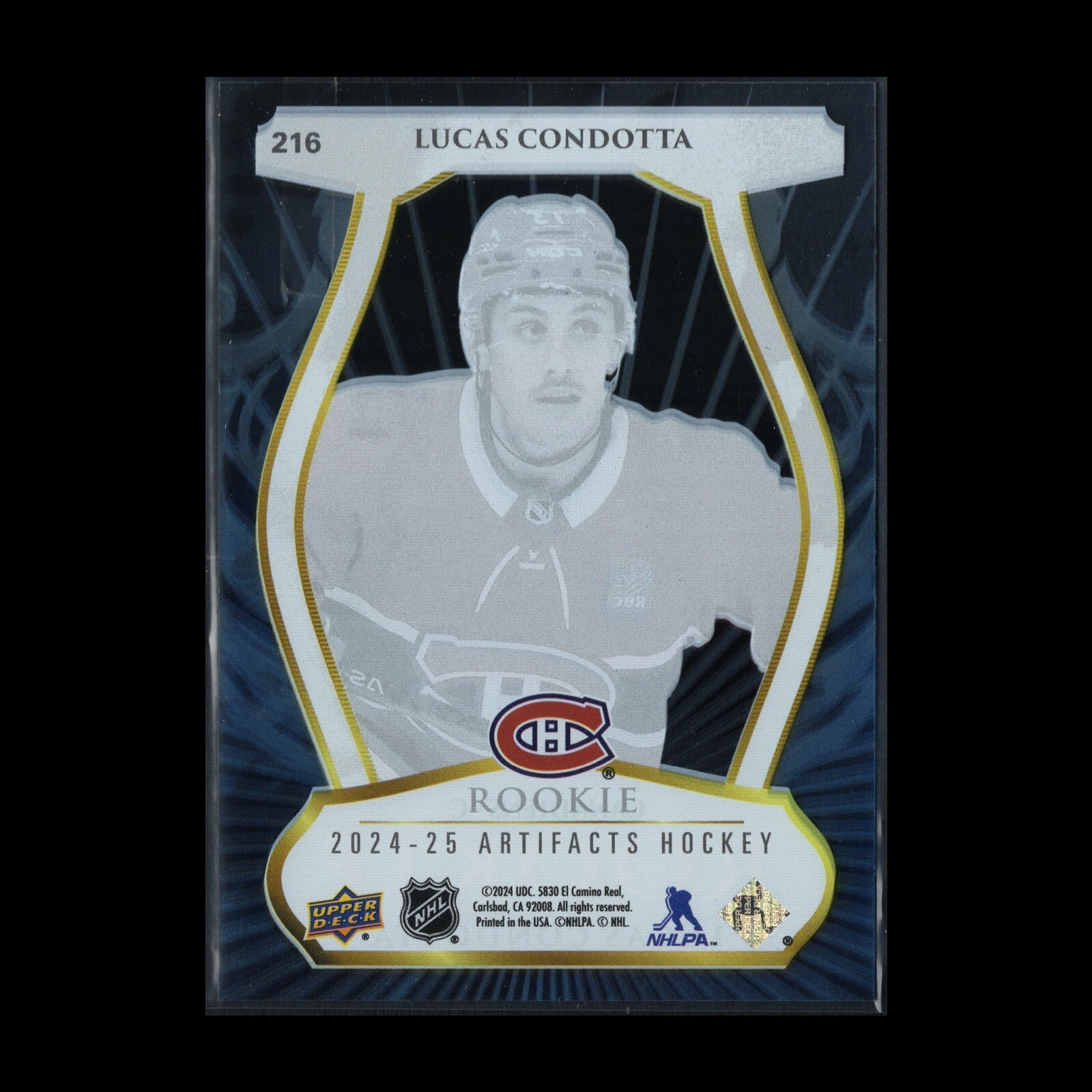 2024-25 UD Artifacts LUCAS CONDOTTA #216 2023-24 Clear Cut Rookies RC