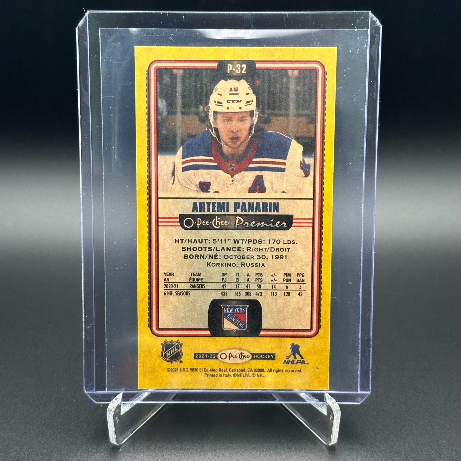 2021-22 O-Pee-Chee Premier ARTEMI PANARIN #P-32 Tallboys Yellow border