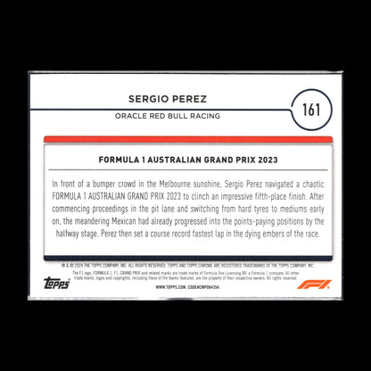 2024 Topps Chrome Formula 1 SERGIO PEREZ #161 Grand Prix Driver of the Day