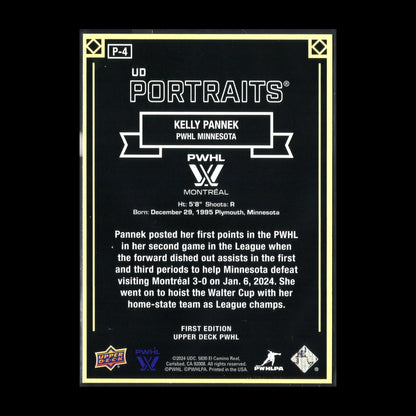 2024-25 UD PWHL KELLY PANNEK #P-4 UD Portraits - 1st EDITION!