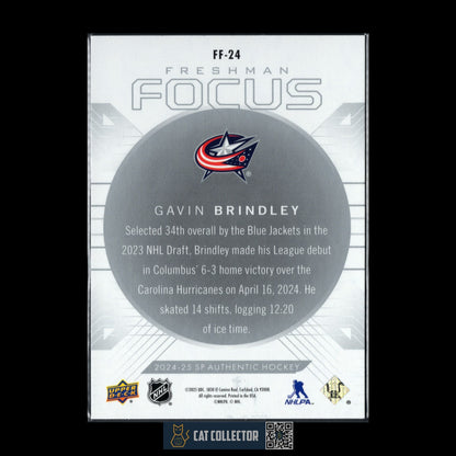 2024-25 UD SP Authentic GAVIN BRINDLEY #FF-24 Freshman Focus