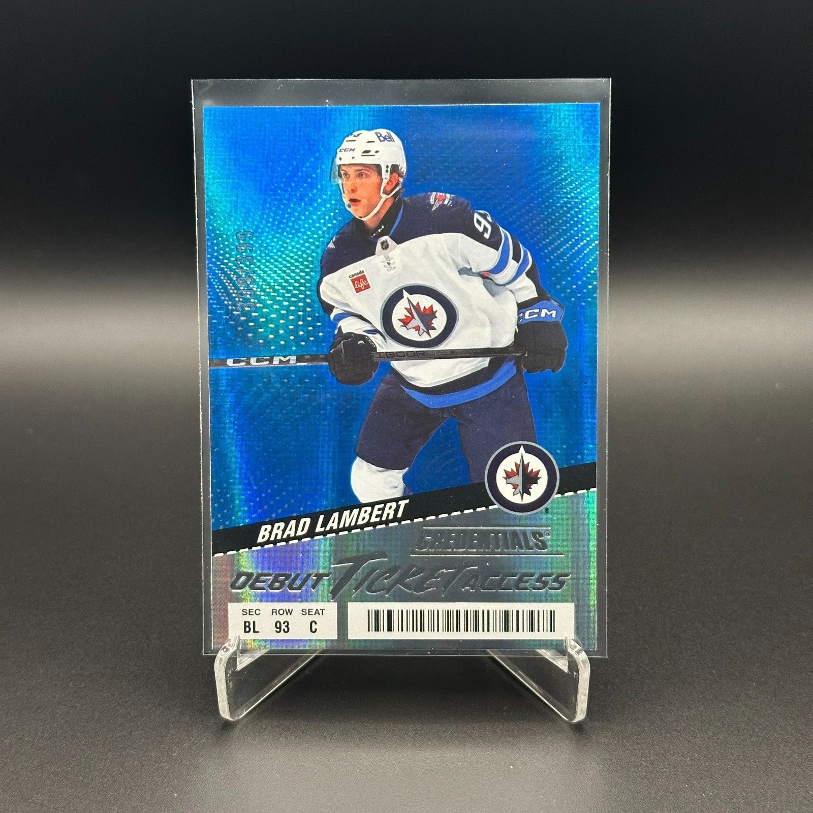 2024-25 UD Credentials BRAD LAMBERT #117 Debut Ticket Access Blue RC 399/399