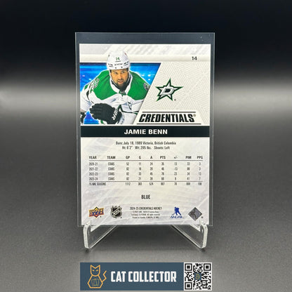 2024-25 UD Credentials JAMIE BENN #14 Blue /299