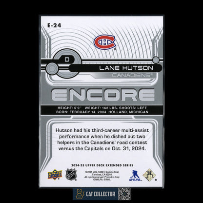 2024-25 UD Extended series LANE HUTSON #E-24 Encore Rookie RC