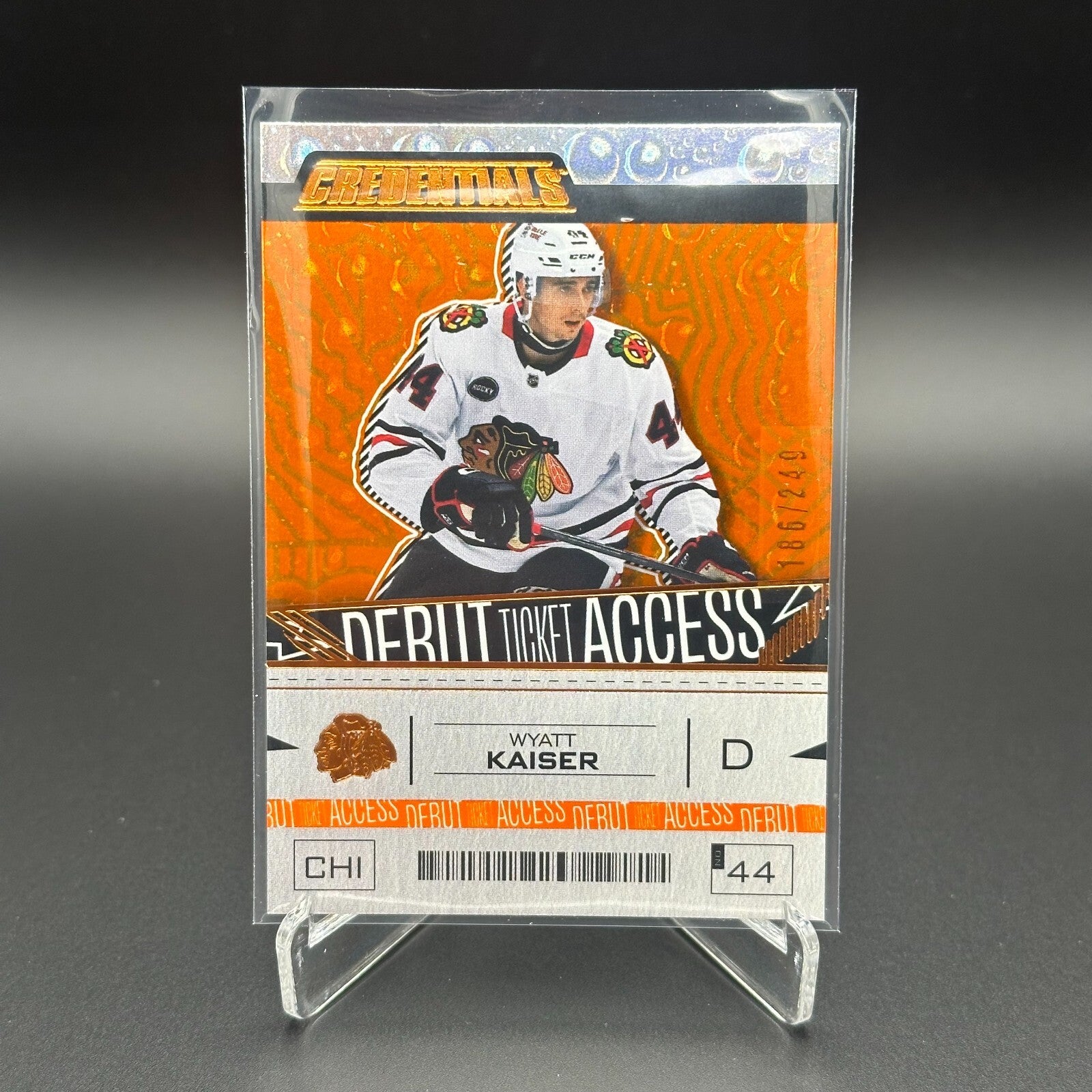 2023-24 UD Credentials WYATT KAISER #145 Debut Ticket Access Orange 186/249