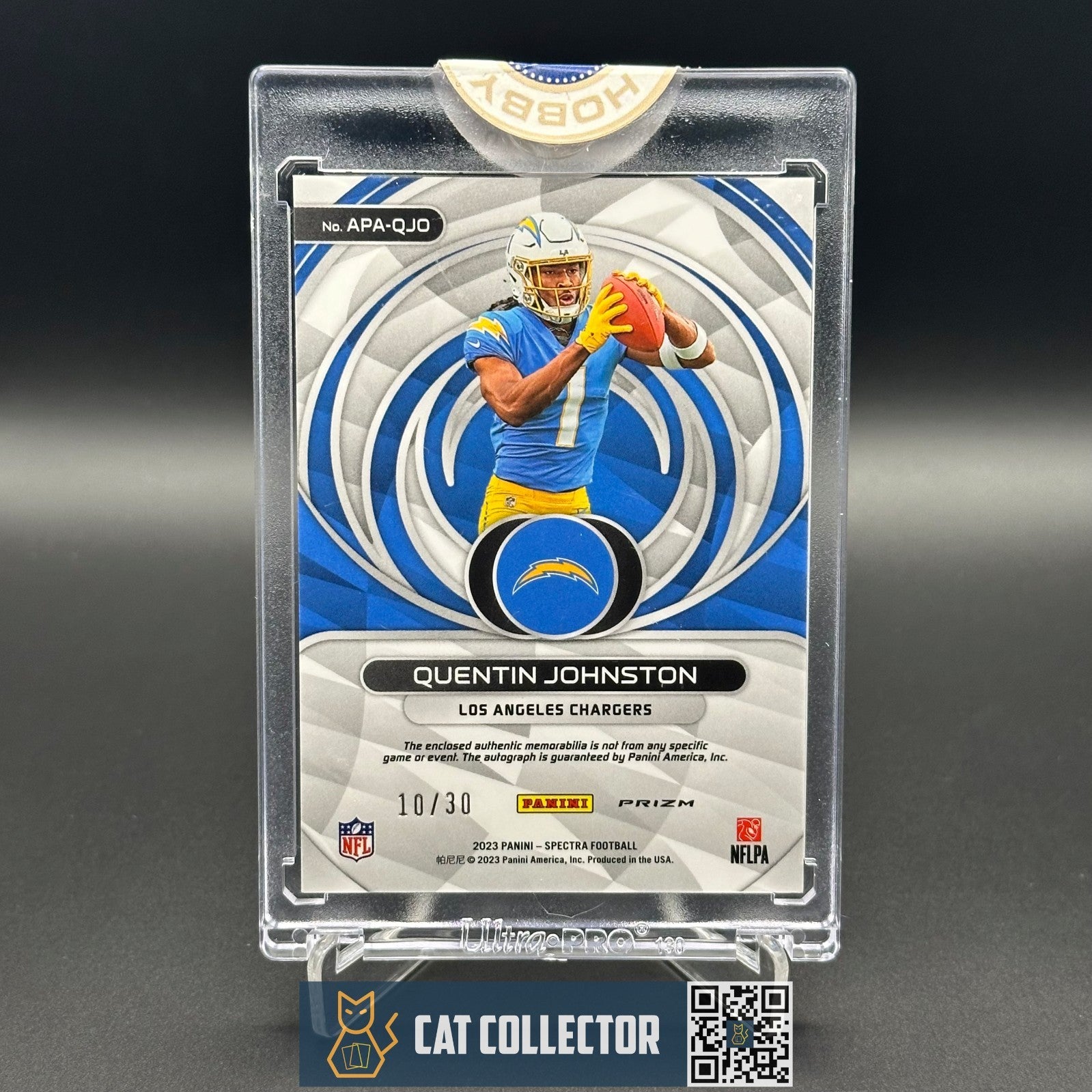 2023 Panini Spectra QUENTIN JOHNSTON #APA-QJO Aspiring Rookie Auto Patch 10/30