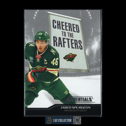 2024-25 UD Credentials JARED SPURGEON #CR-JS Cheered to the Rafters