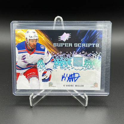2021-22 UD SPx K'ANDRE MILLER #SS-KM Super Scripts Autograph - New York Rangers