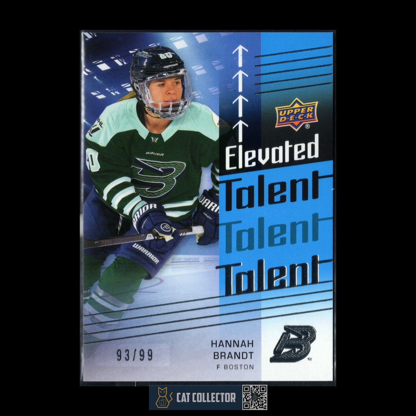 2024-25 UD PWHL HANNAH BRANDT #ET-7 Elevated Talent Blue /99 - Boston Fleet