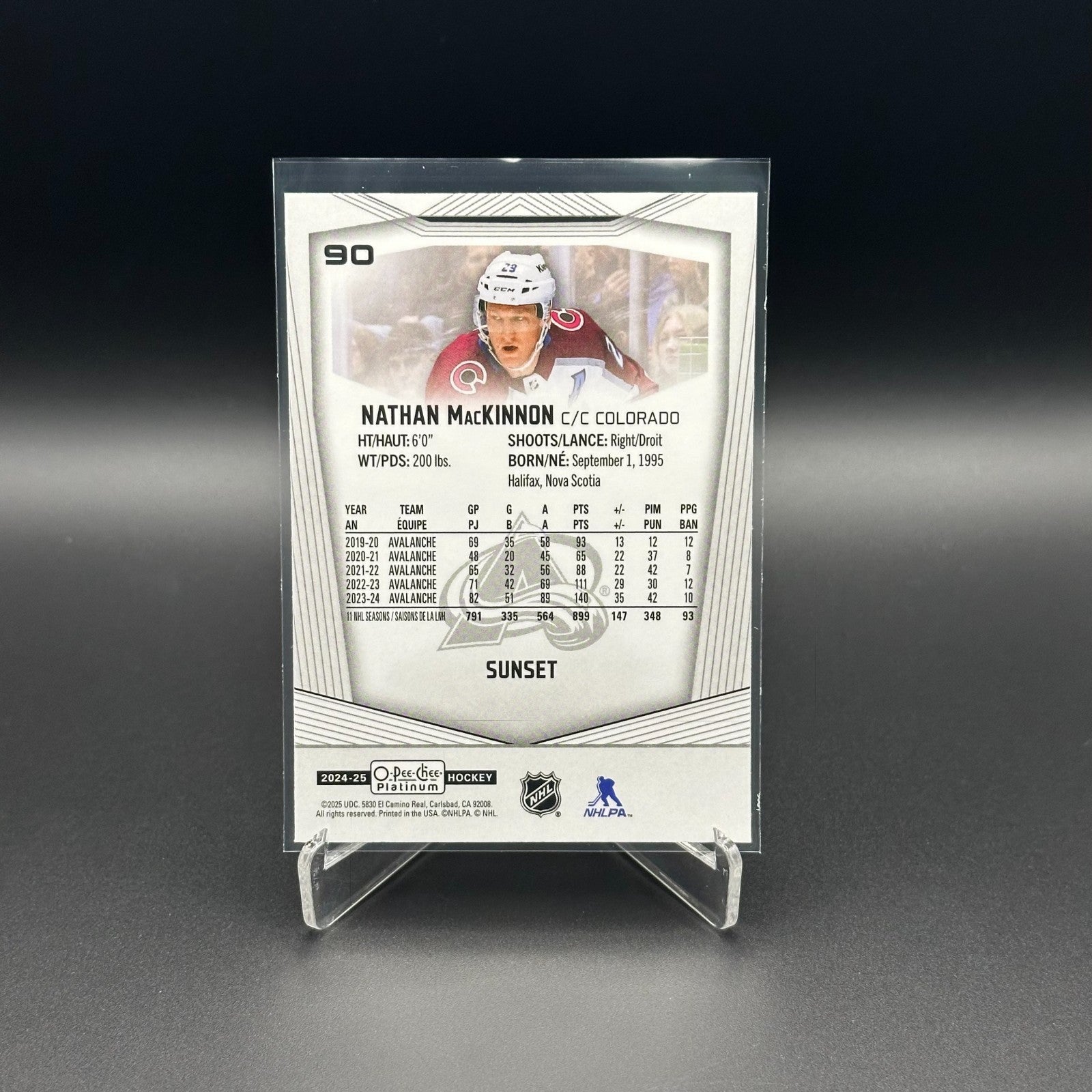2024-25 O-Pee-Chee Platinum NATHAN MACKINNON #90 Sunset - Colorado Avalanche