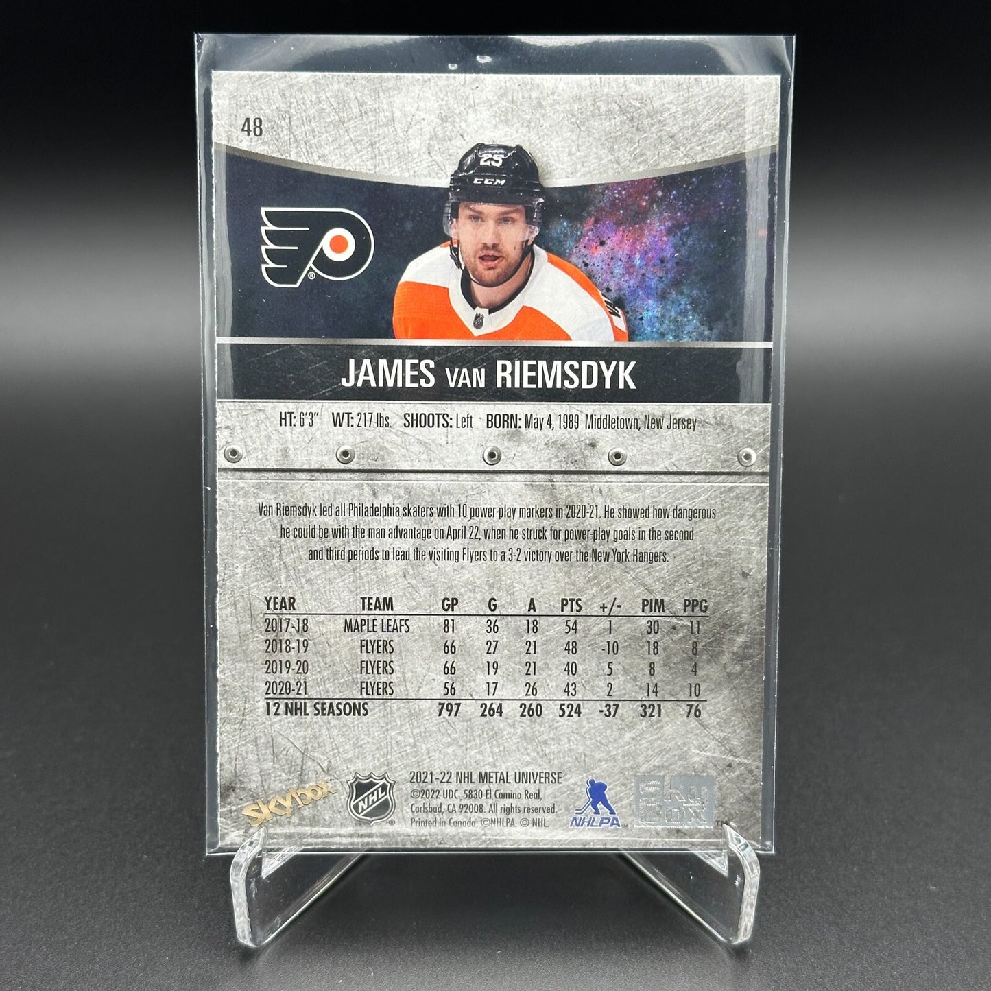 2021-22 SkyBox Metal Universe JAMES VAN RIEMSDYK #48 Blue spectrum