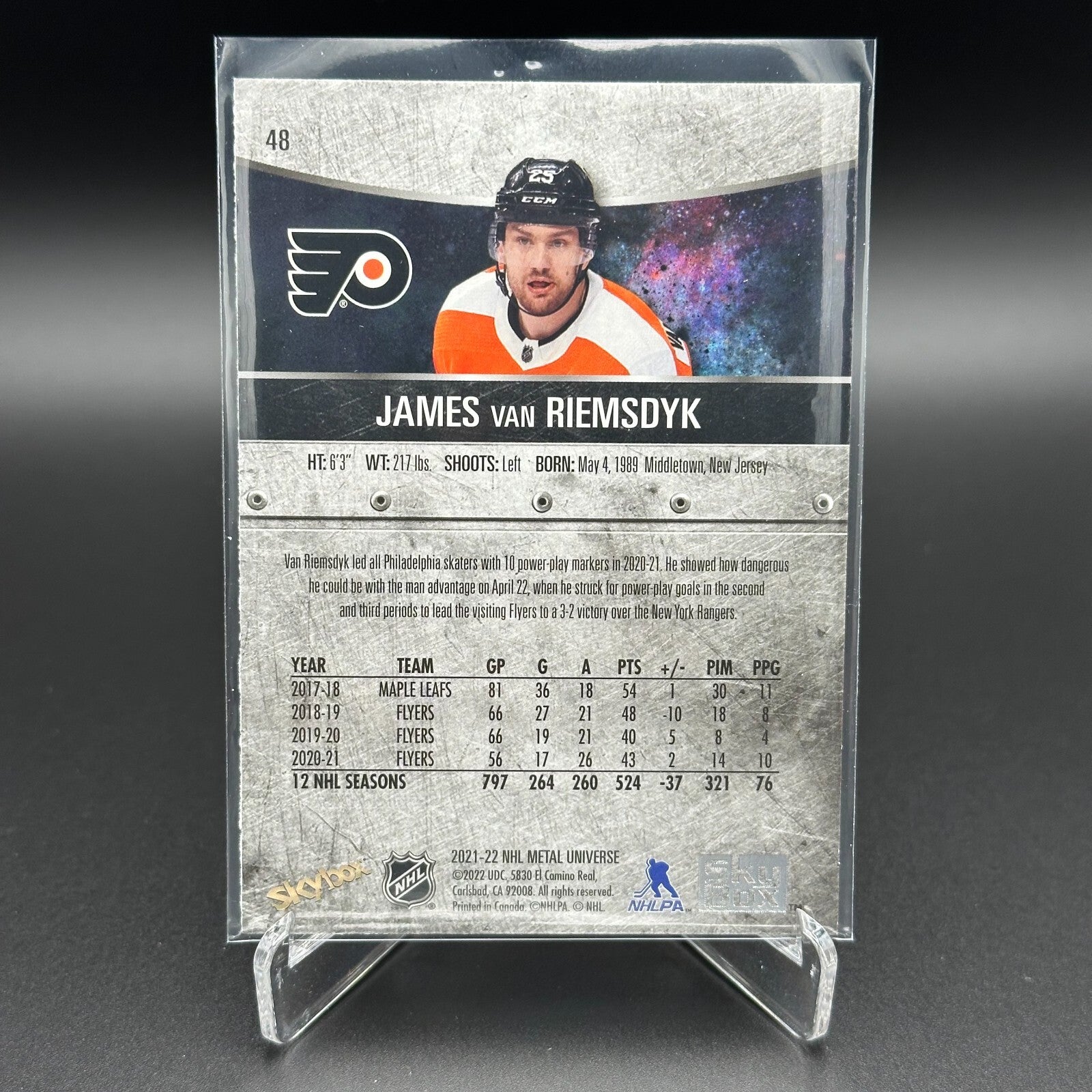 2021-22 SkyBox Metal Universe JAMES VAN RIEMSDYK #48 Blue spectrum