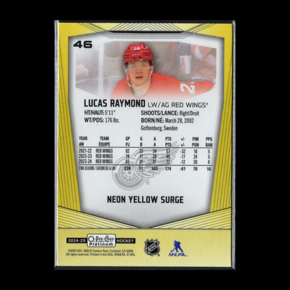 2024-25 O-Pee-Chee Platinum LUCAS RAYMOND #45 Neon Yellow Surge