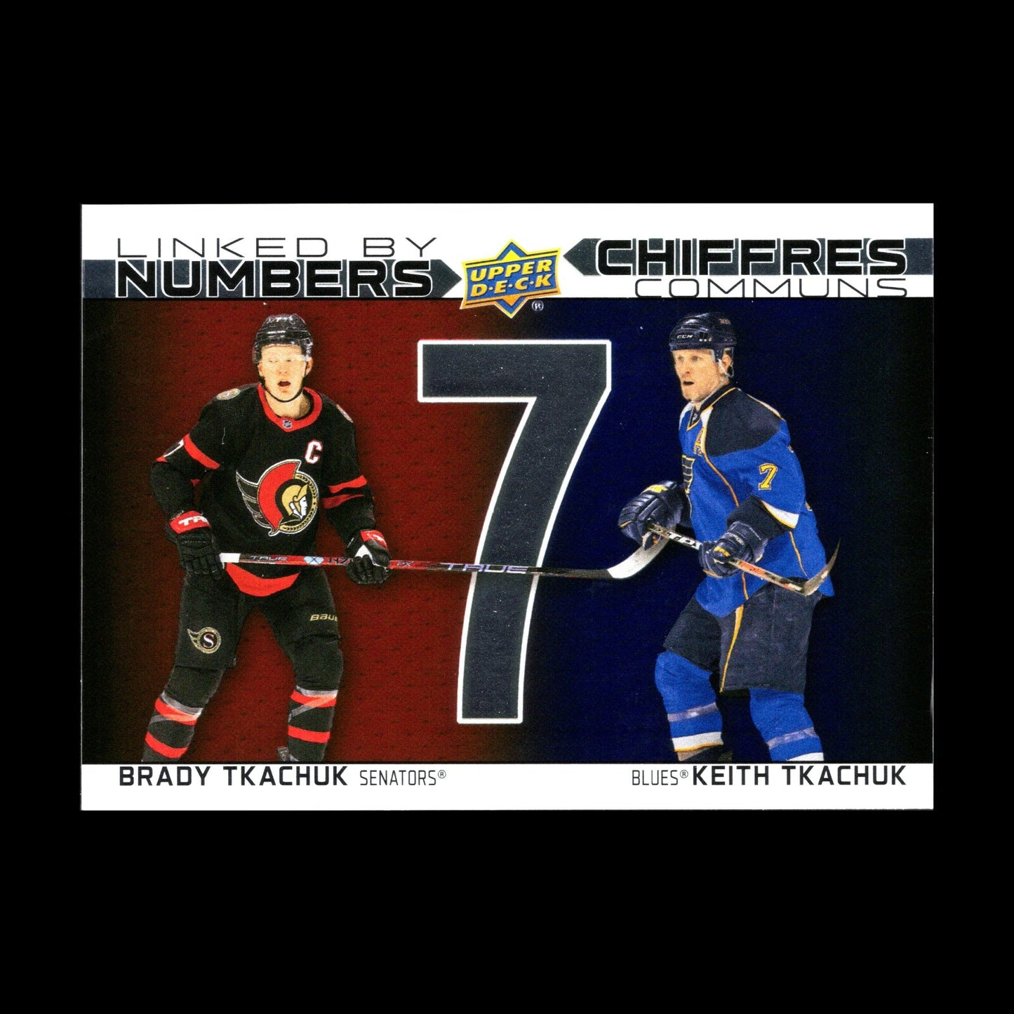 2023-24 UD Tim Hortons BRADY TKACHUK & KEITH TKACHUK #LN-1 Linked By Numbers