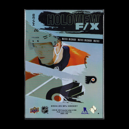 2024-25 UD SPx MATVEI MICHKOV #HV-35 Holoview F/X Rookie RC Philadelphia Flyers