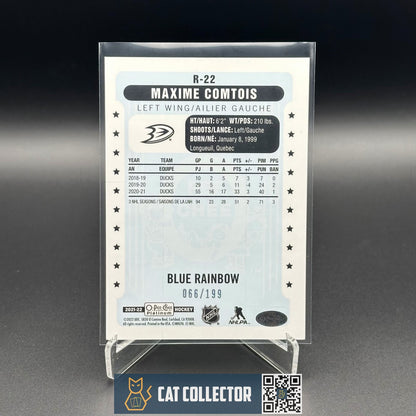 2021-22 O-Pee-Chee Platinum MAXIME COMTOIS #R-22 Retro Blue Rainbow /199