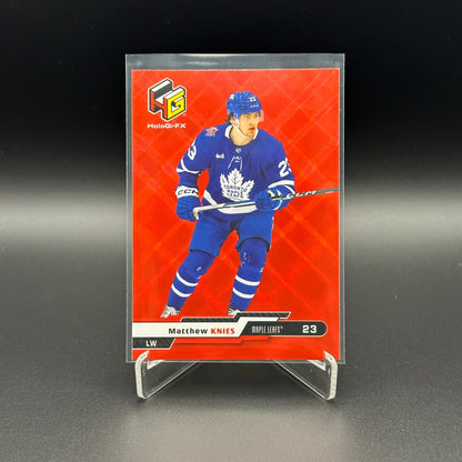 2023-24 UD Extended Series MATTHEW KNIES #HG-4 HoloGrFX Red Rookie RC