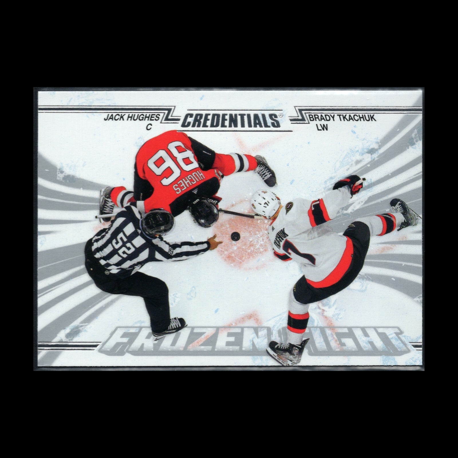 2024-25 UD Credentials JACK HUGHES / BRADY TKACHUK #FF-HT Frozen Fight