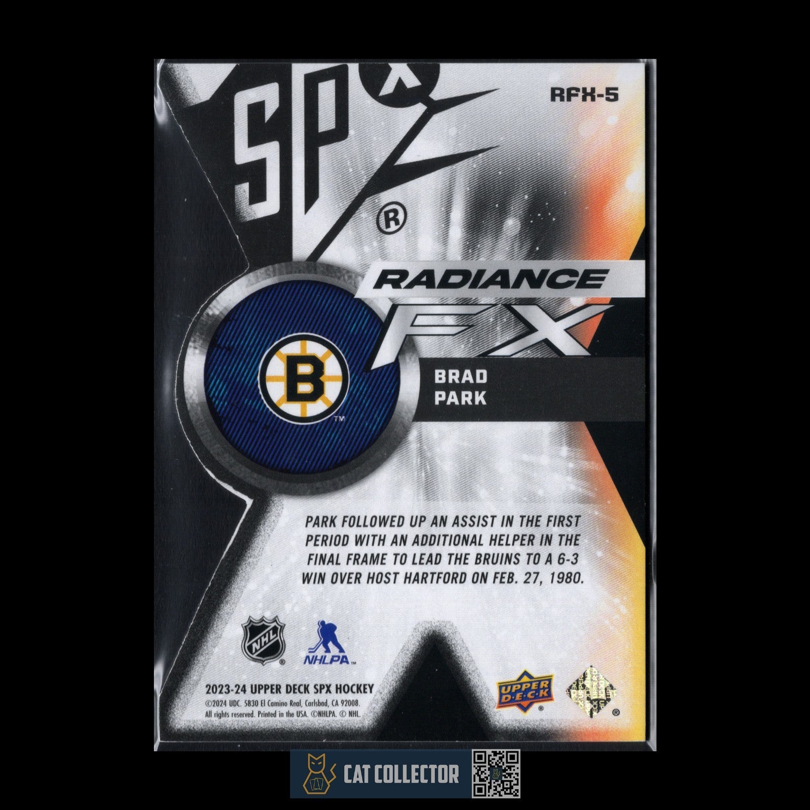 2023-24 UD SPx BRAD PARK #RFX-5 Radiance FX /949