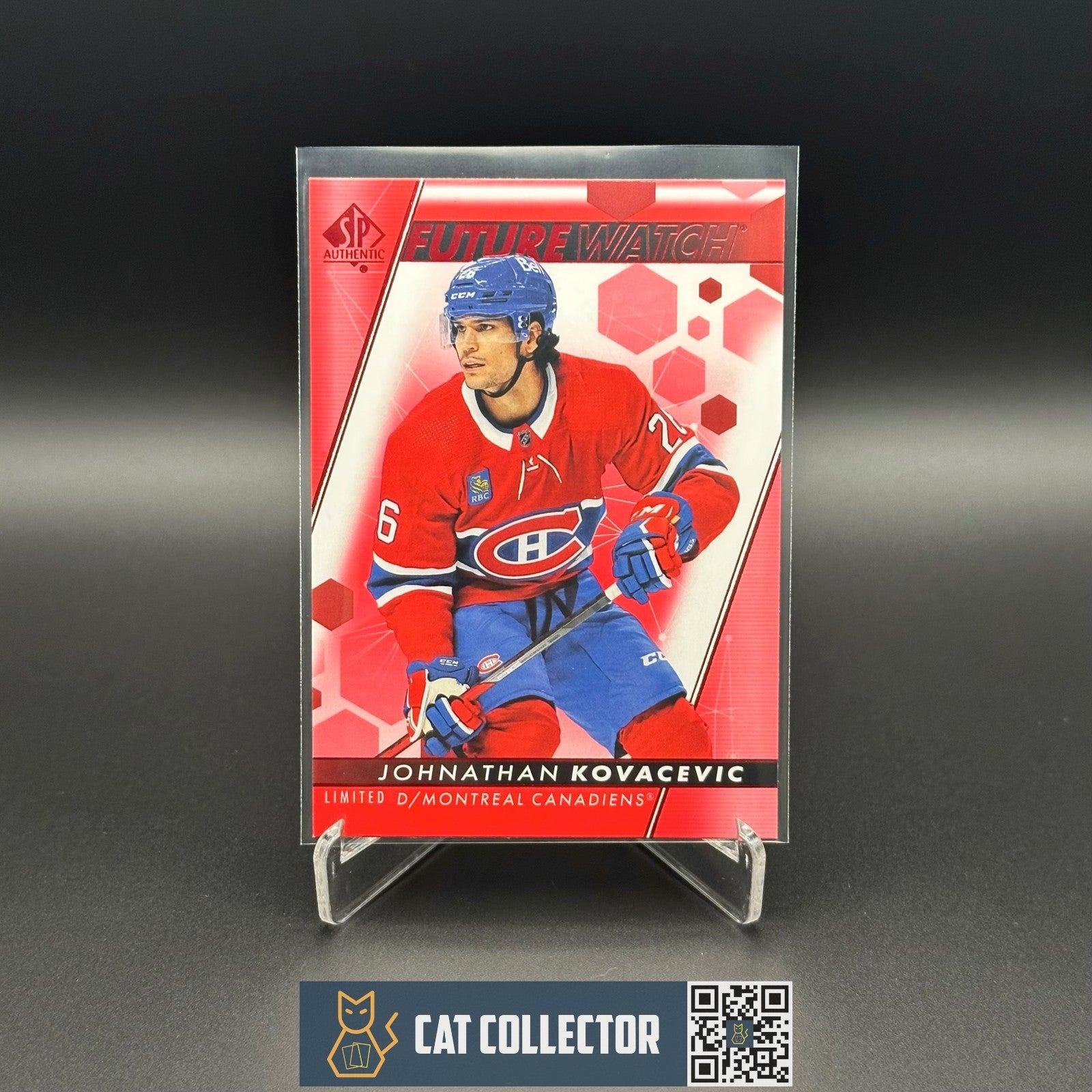 2022-23 UD SP Authentic JOHNATHAN KOVACEVIC #168 Future Watch Limited Red Rookie