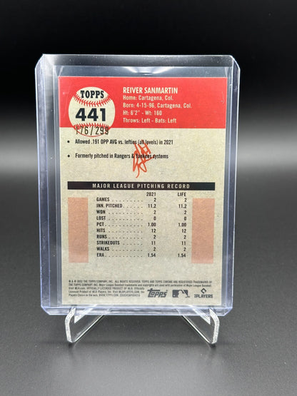 2022 Topps Chrome REIVER SANMARTIN #441 Rookie Aqua Lava Refractor /299