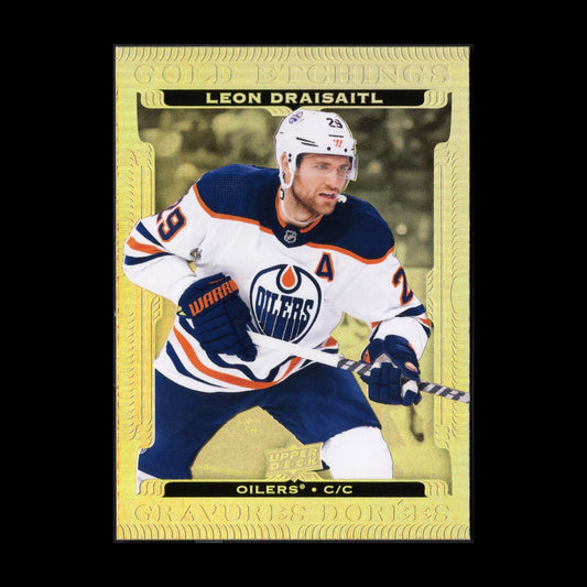 2022-23 UD Tim Hortons LEON DRAISAITL #G-15 Gold Etchings - Edmonton Oilers