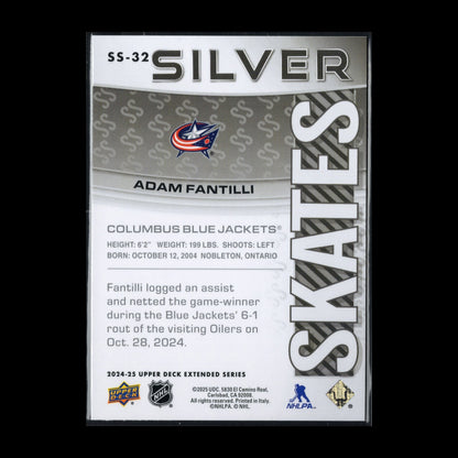 2024-25 UD Extended series ADAM FANTILLI #SS-32 Silver Skates