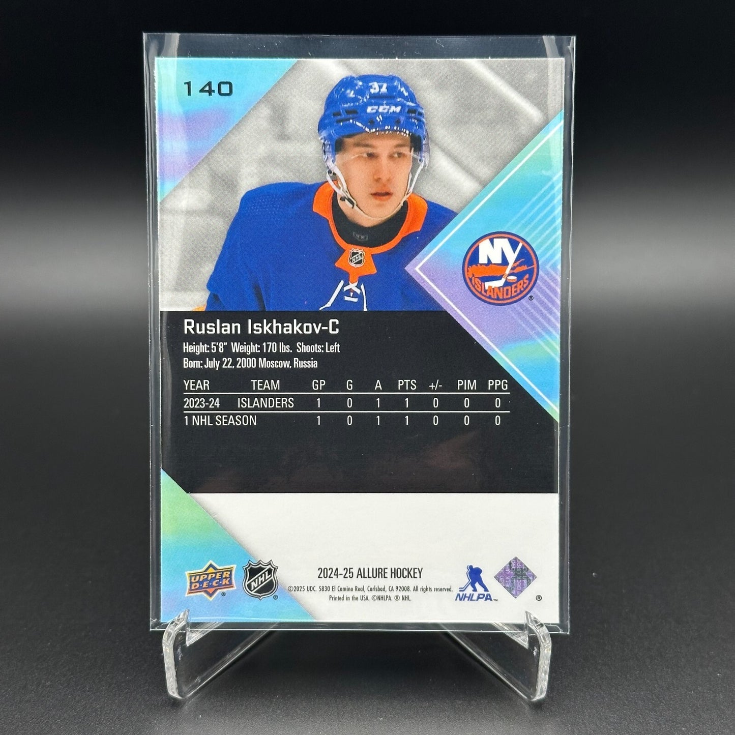 2024-25 UD Allure RUSLAN ISKHAKOV #140 RC - New York Islanders
