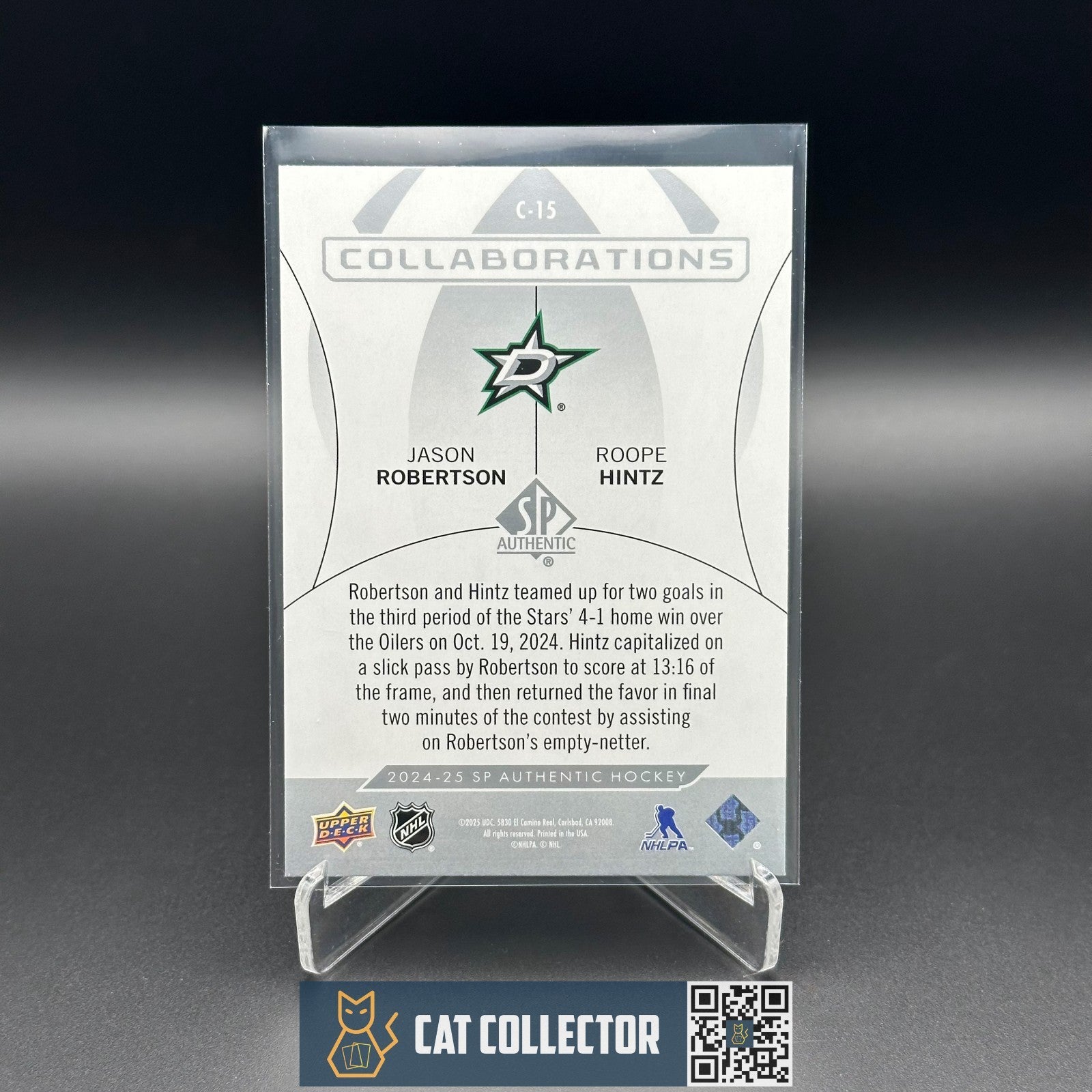 2024-25 UD SP Authentic JASON ROBERTSON / ROOPE HITNZ #C-15 Collaborations