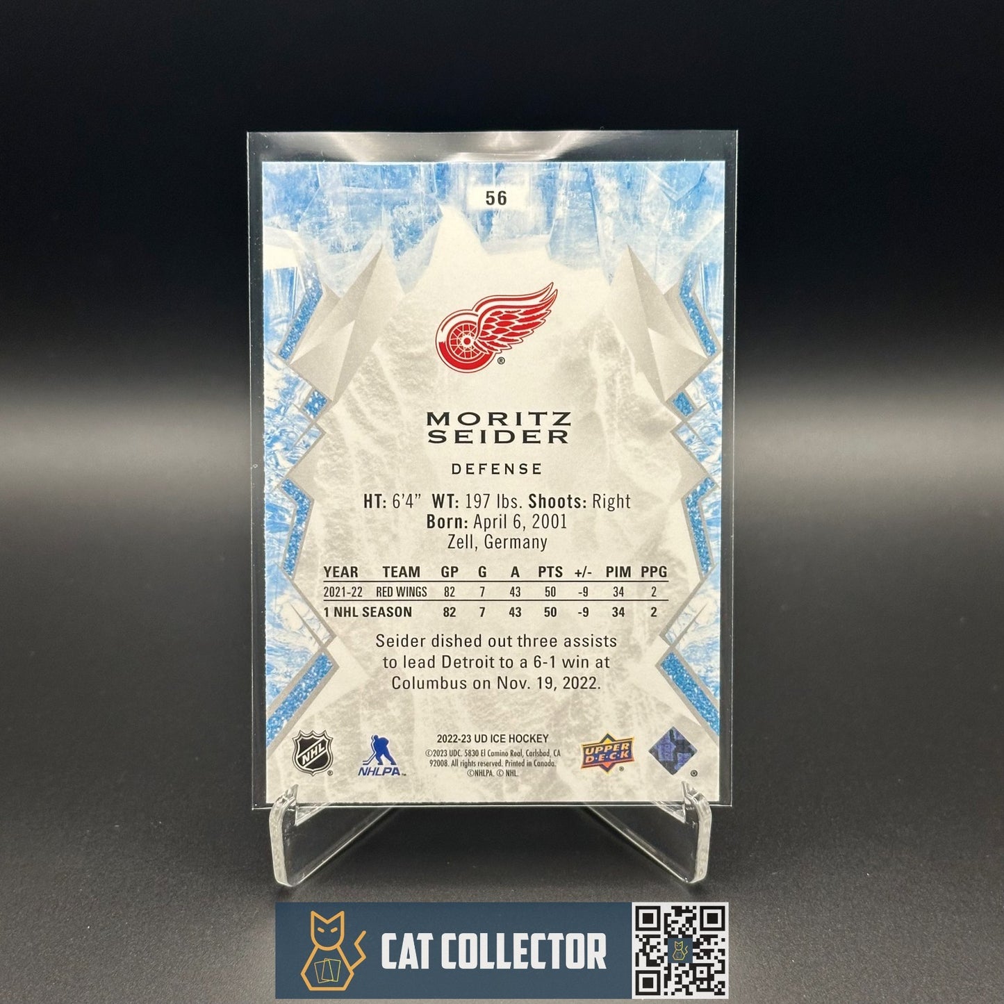 2022-23 UD Ice MORITZ SEIDER #56 Green - Detroit Red Wings