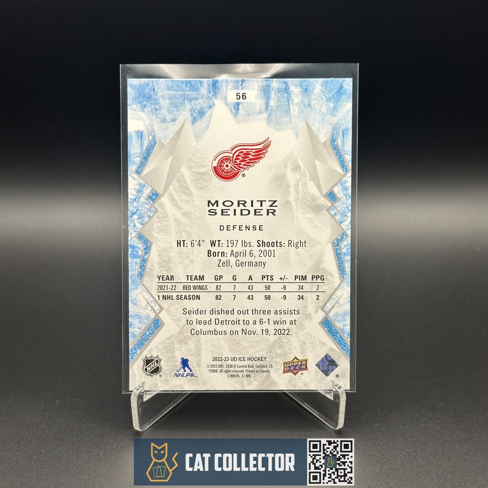 2022-23 UD Ice MORITZ SEIDER #56 Green - Detroit Red Wings