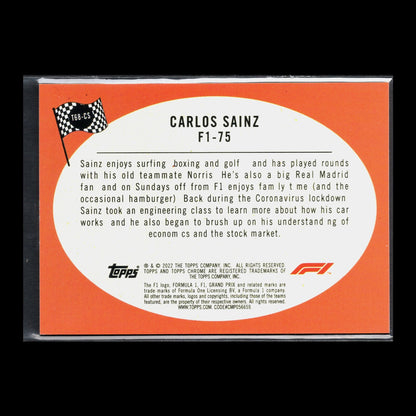 2022 Topps Chrome F1 Formula 1 CARLOS SAINZ #T68-CS 1968 Hot Rod F1-75