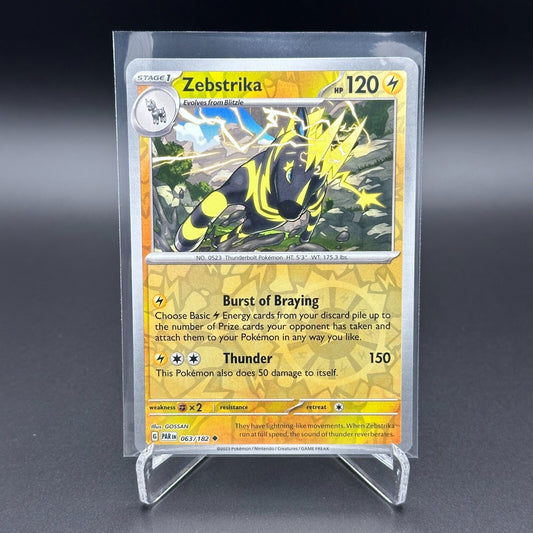 2024 Pokemon TCG Paradox Rift ZEBSTRIKA #63/182 Reverse Holo